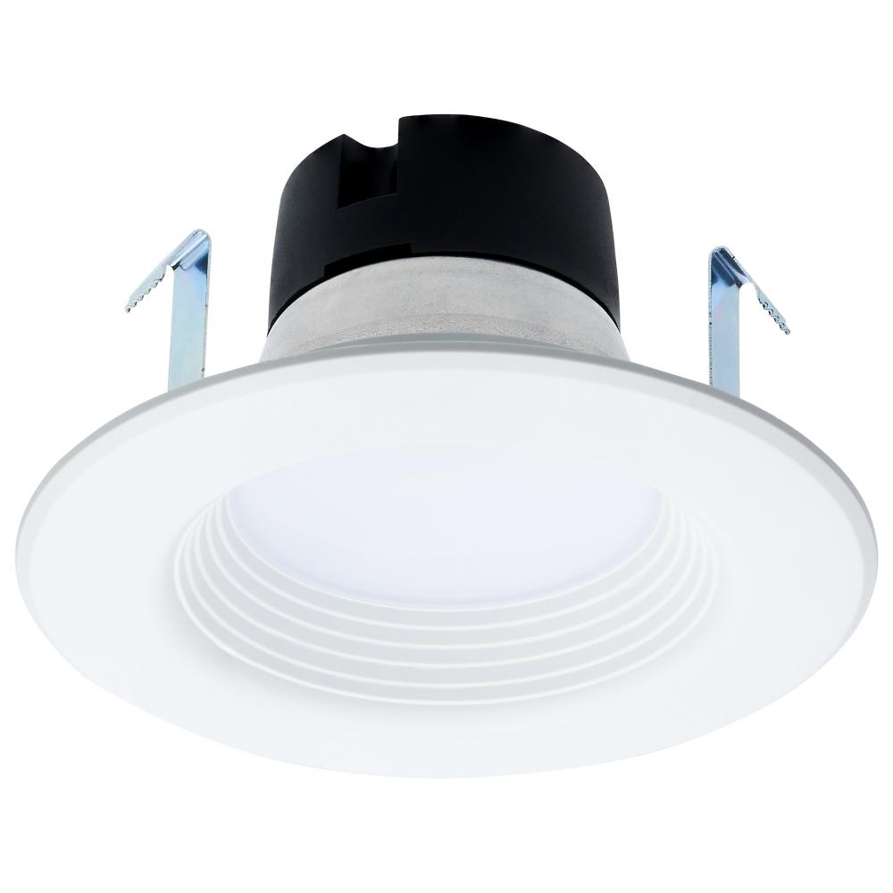 6.5 Watt LED Downlight Retrofit; 4 Inch Baffle; CCT Selectable; 12 Volts; Matte White Finish