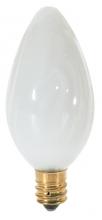 Satco Products Inc. S3361 - 15 Watt F10 Incandescent; White; 1500 Average rated hours; 90 Lumens; Candelabra base; 120 Volt