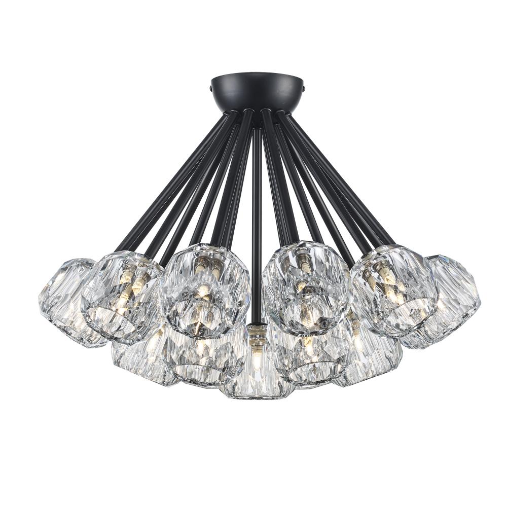 Crystal Court 19 - Light Semi Flush Mount