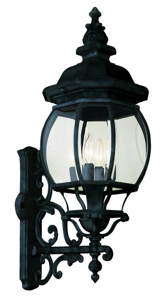 Francisco 4-Light Outdoor Beveled Glass Embellished Coach Wall Lantern