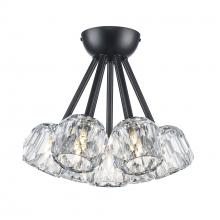 Trans Globe 11737 BK - Crystal Court 7 - Light Semi Flush Mount