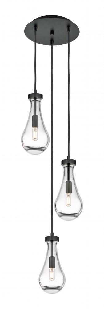 Owego - 3 Light - 13 inch - Matte Black - Multi Pendant