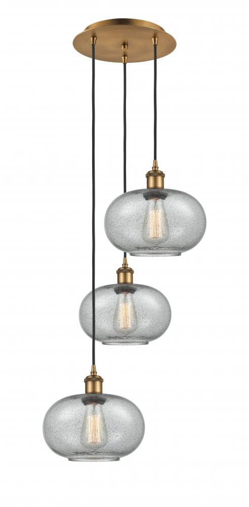 Gorham - 3 Light - 16 inch - Brushed Brass - Cord Hung - Multi Pendant