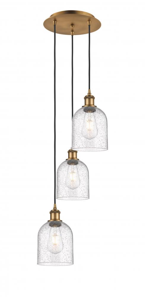 Bella - 3 Light - 12 inch - Brushed Brass - Cord hung - Multi Pendant