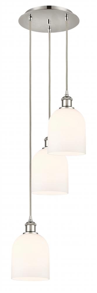 Bella - 3 Light - 12 inch - Polished Nickel - Cord hung - Multi Pendant