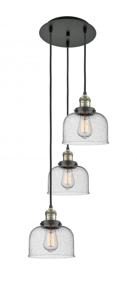 Cone - 3 Light - 14 inch - Black Antique Brass - Cord hung - Multi Pendant