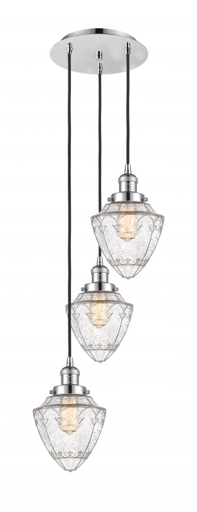 Bullet - 3 Light - 14 inch - Polished Chrome - Cord hung - Multi Pendant