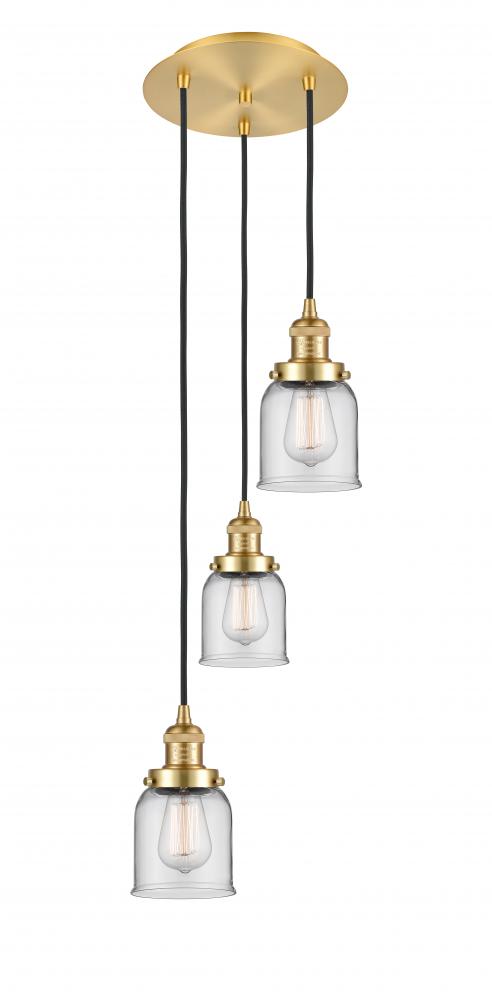 Cone - 3 Light - 12 inch - Satin Gold - Cord hung - Multi Pendant