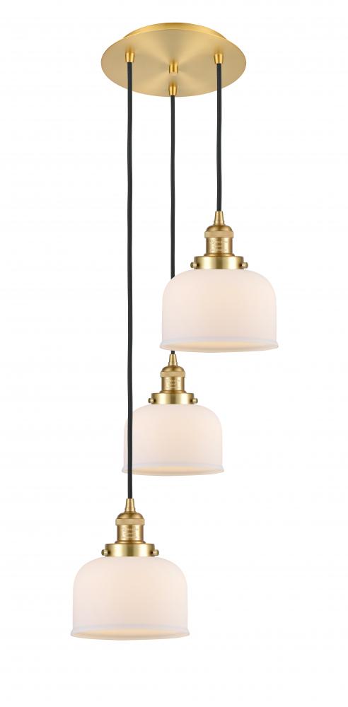 Cone - 3 Light - 14 inch - Satin Gold - Cord hung - Multi Pendant