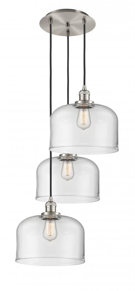 Cone - 3 Light - 18 inch - Brushed Satin Nickel - Cord hung - Multi Pendant