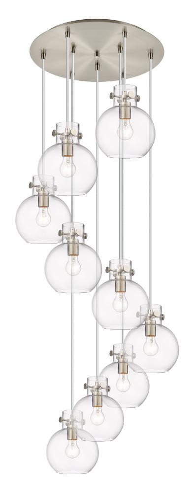 Newton Sphere - 9 Light - 22 inch - Brushed Satin Nickel - Multi Pendant