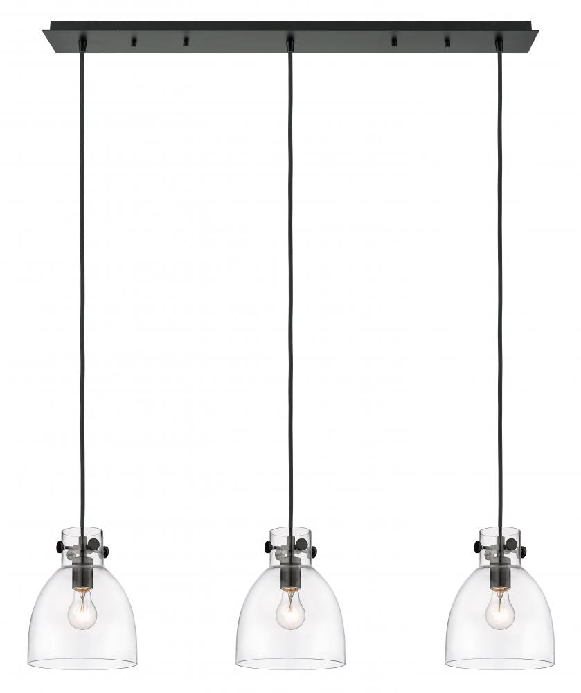 Newton Bell - 3 Light - 40 inch - Matte Black - Linear Pendant