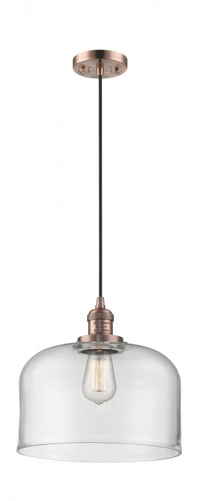 Bell - 1 Light - 12 inch - Antique Copper - Cord hung - Mini Pendant