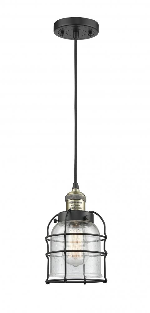 Bell Cage - 1 Light - 6 inch - Black Antique Brass - Cord hung - Mini Pendant