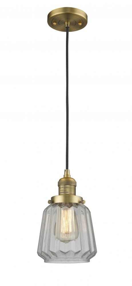 Chatham - 1 Light - 7 inch - Brushed Brass - Cord hung - Mini Pendant