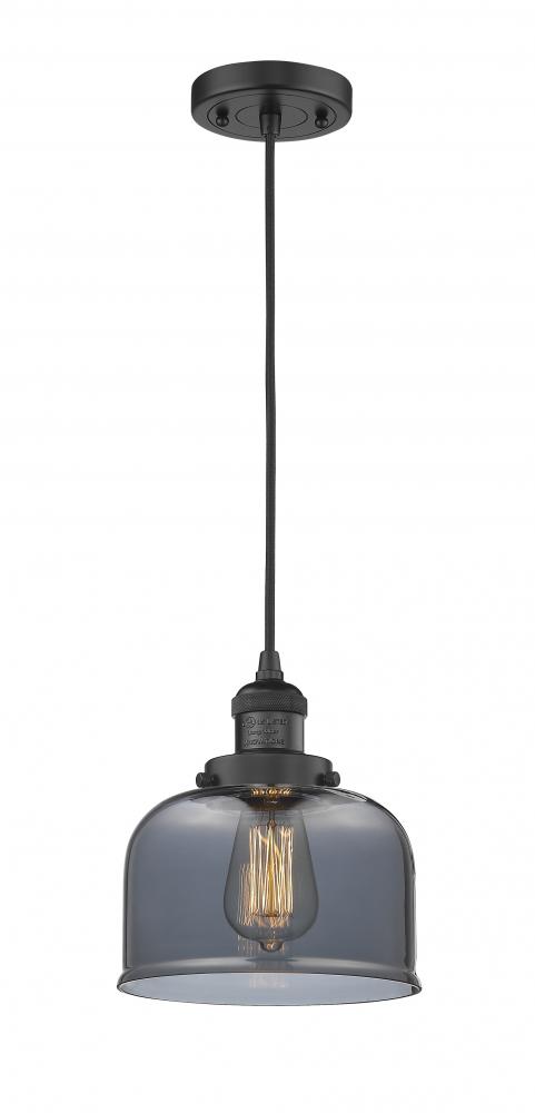 Bell - 1 Light - 8 inch - Matte Black - Cord hung - Mini Pendant