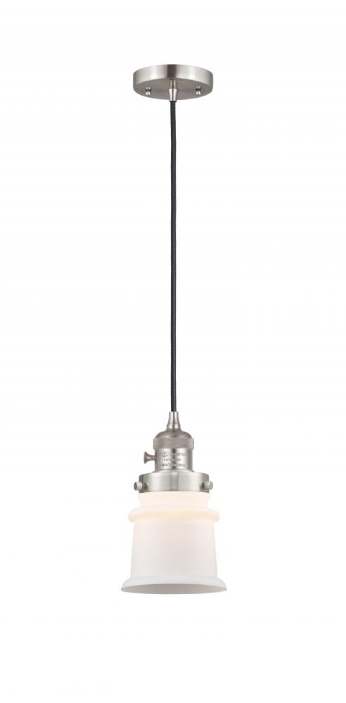 Canton - 1 Light - 5 inch - Brushed Satin Nickel - Cord hung - Mini Pendant