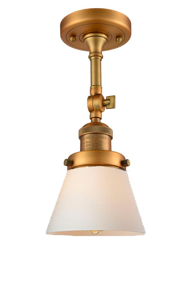 Cone - 1 Light - 6 inch - Brushed Brass - Semi-Flush Mount