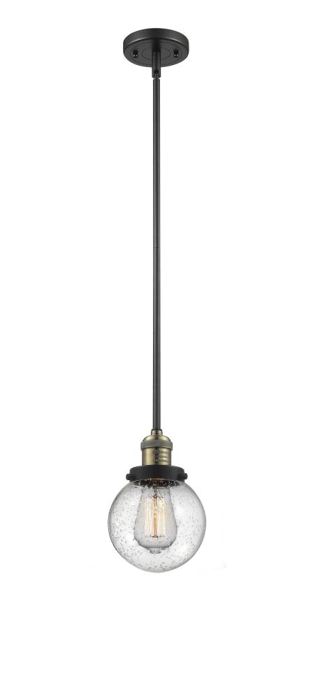 Beacon - 1 Light - 6 inch - Black Antique Brass - Stem Hung - Mini Pendant