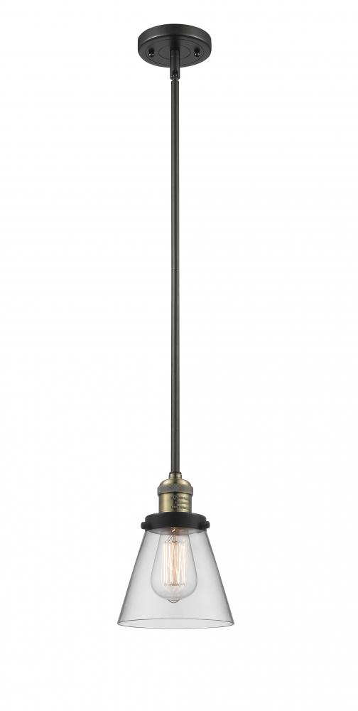 Cone - 1 Light - 6 inch - Black Antique Brass - Stem Hung - Mini Pendant