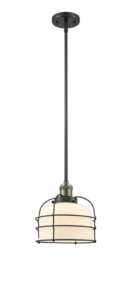 Bell Cage - 1 Light - 9 inch - Black Antique Brass - Stem Hung - Mini Pendant