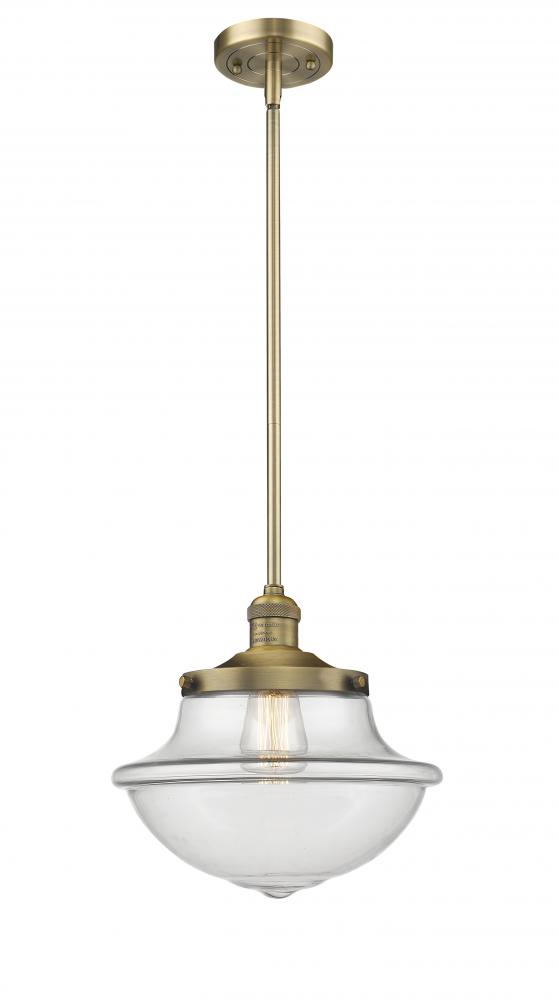 Oxford - 1 Light - 12 inch - Brushed Brass - Stem Hung - Mini Pendant