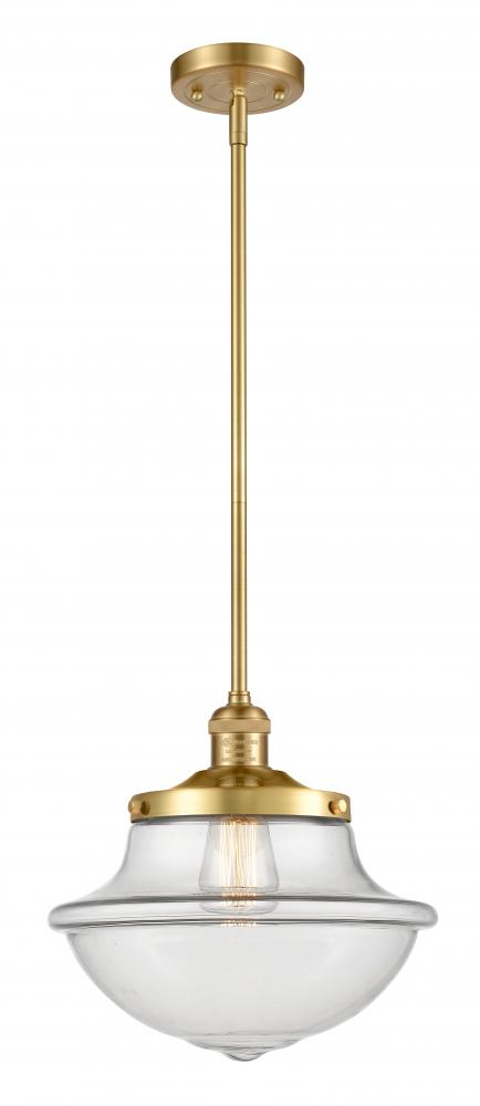 Oxford - 1 Light - 12 inch - Satin Gold - Stem Hung - Mini Pendant