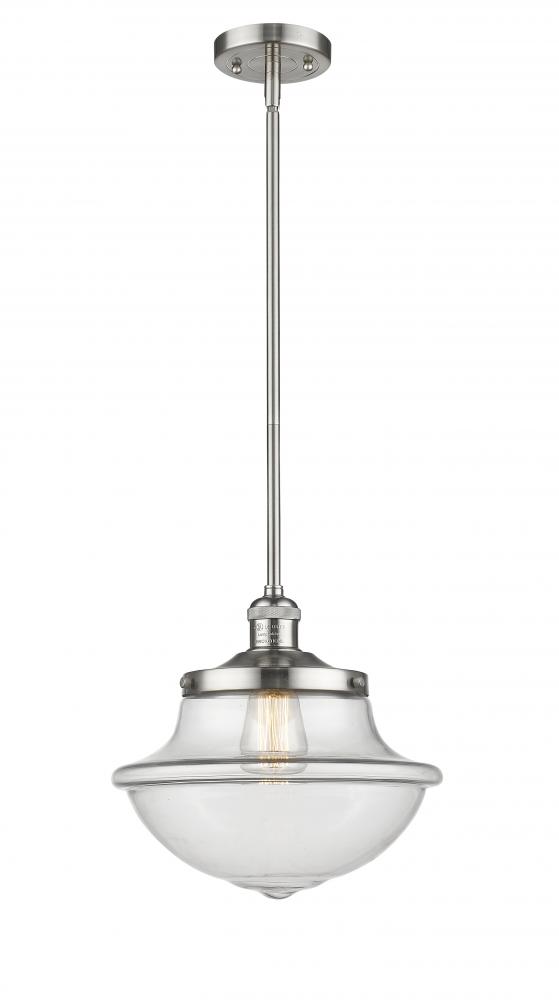 Oxford - 1 Light - 12 inch - Brushed Satin Nickel - Stem Hung - Mini Pendant