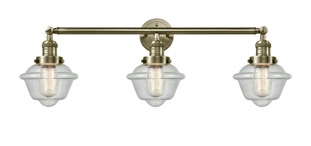 Oxford - 3 Light - 34 inch - Antique Brass - Bath Vanity Light