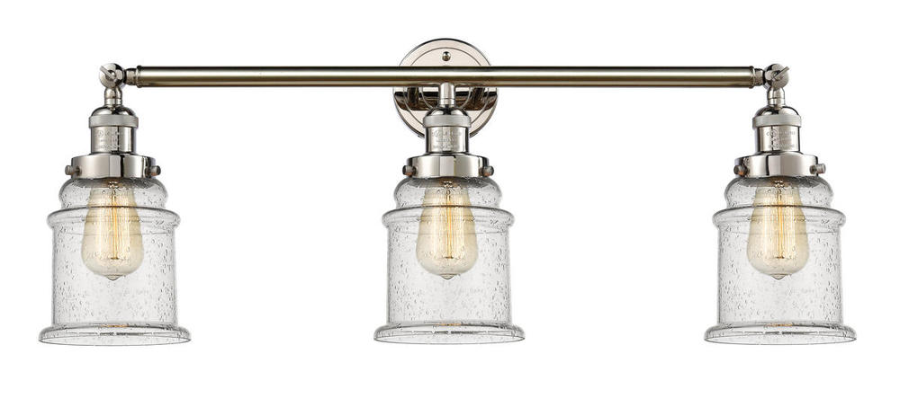 Canton - 3 Light - 30 inch - Polished Nickel - Bath Vanity Light