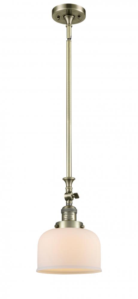 Bell - 1 Light - 8 inch - Antique Brass - Stem Hung - Mini Pendant