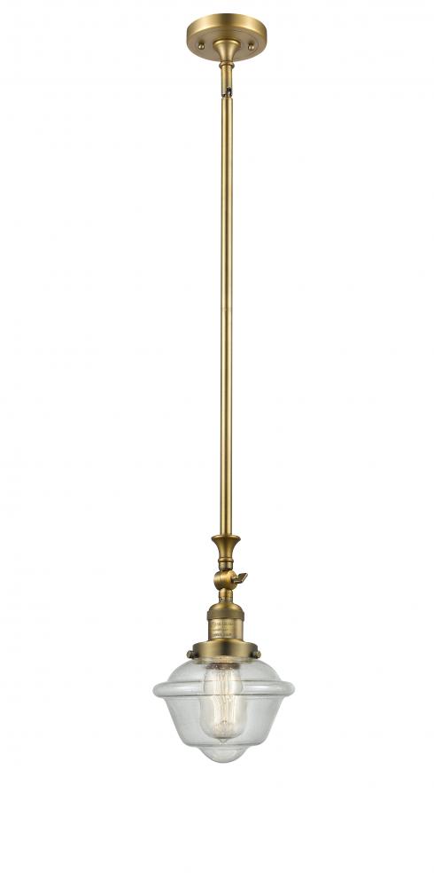 Oxford - 1 Light - 7 inch - Brushed Brass - Stem Hung - Mini Pendant