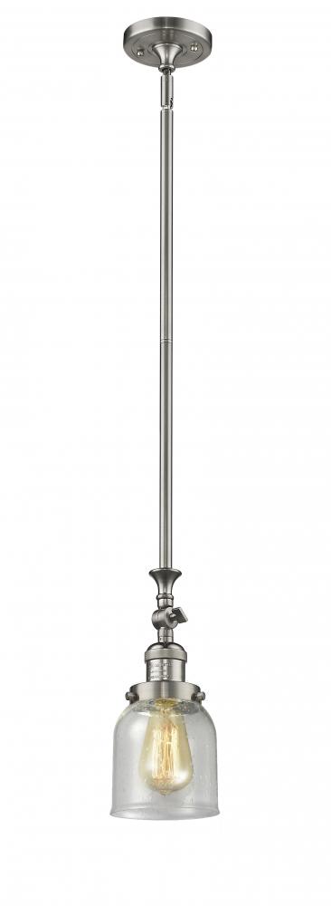 Bell - 1 Light - 5 inch - Brushed Satin Nickel - Stem Hung - Mini Pendant