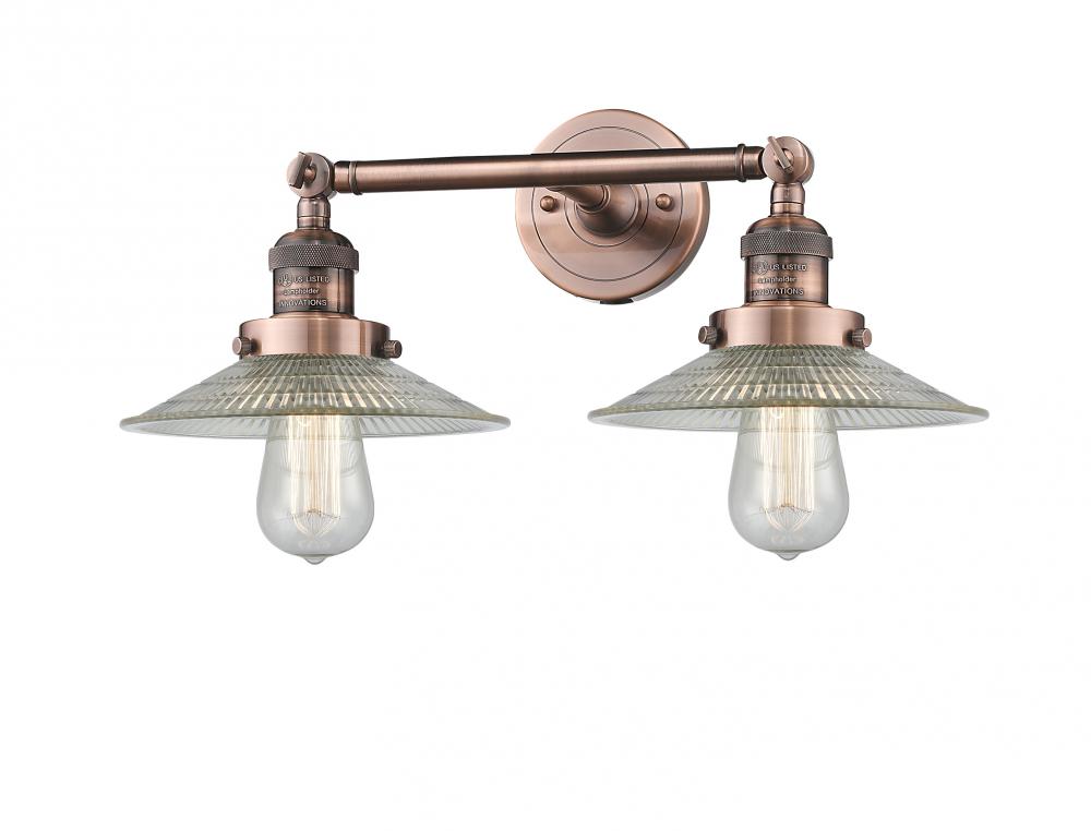 Halophane - 2 Light - 18 inch - Antique Copper - Bath Vanity Light