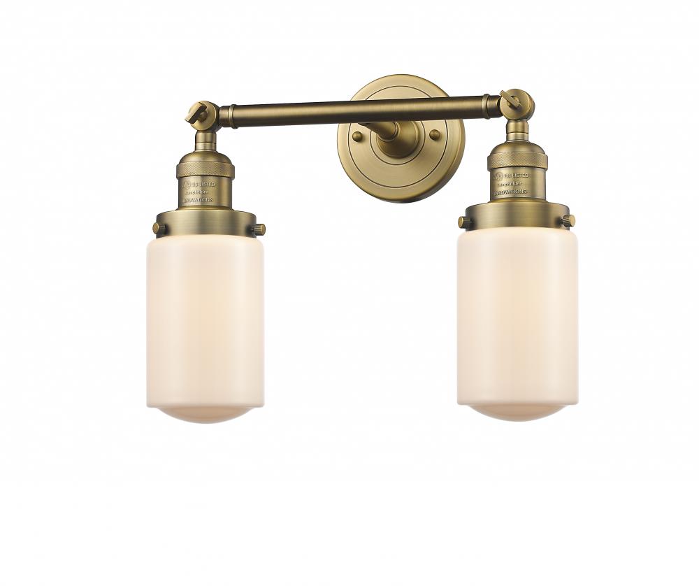 Dover - 2 Light - 14 inch - Brushed Brass - Bath Vanity Light