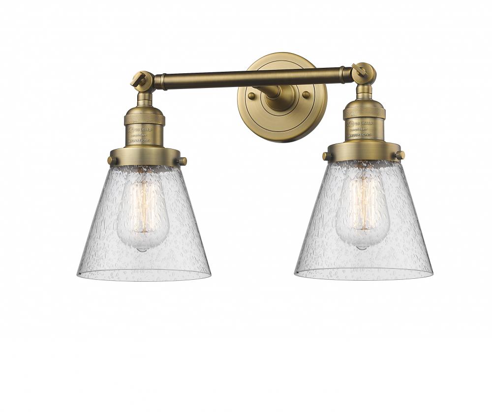 Cone - 2 Light - 16 inch - Brushed Brass - Bath Vanity Light