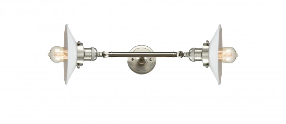 Halophane - 2 Light - 9 inch - Brushed Satin Nickel - Bath Vanity Light