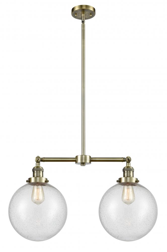 Beacon - 2 Light - 25 inch - Antique Brass - Stem Hung - Island Light