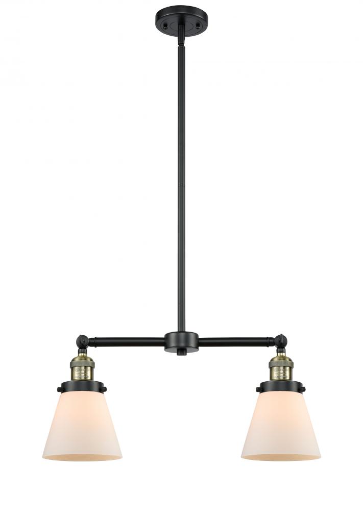 Cone - 2 Light - 21 inch - Black Antique Brass - Stem Hung - Island Light