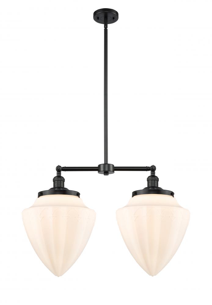 Bullet - 2 Light - 24 inch - Matte Black - Stem Hung - Island Light