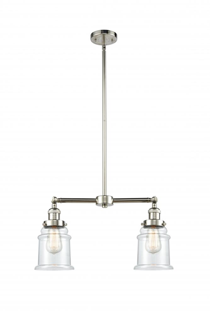 Canton - 2 Light - 21 inch - Polished Nickel - Stem Hung - Island Light