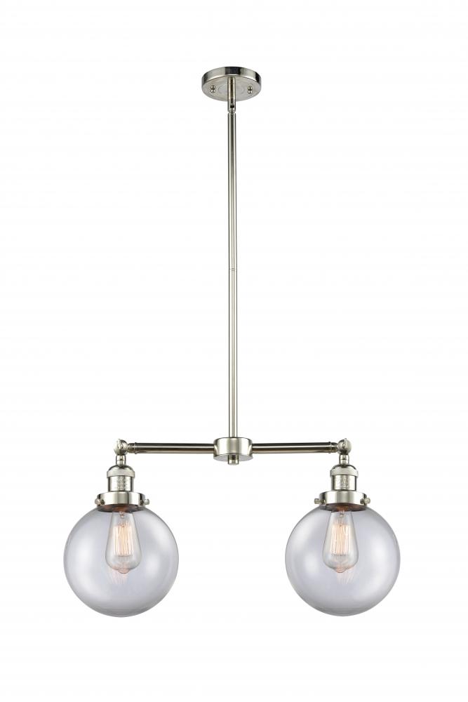 Beacon - 2 Light - 25 inch - Polished Nickel - Stem Hung - Island Light