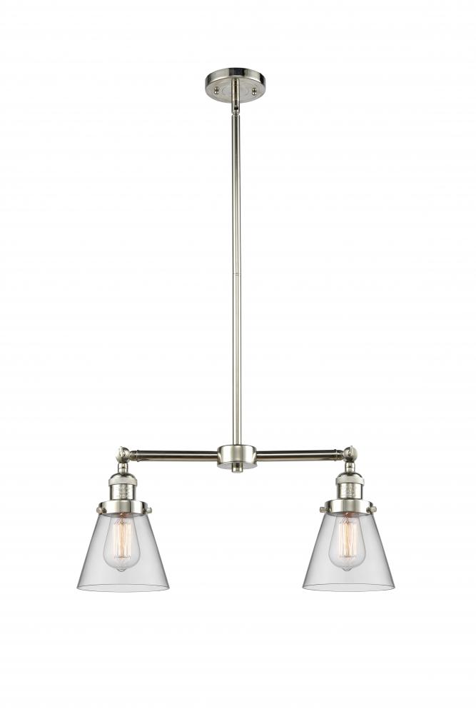 Cone - 2 Light - 21 inch - Polished Nickel - Stem Hung - Island Light