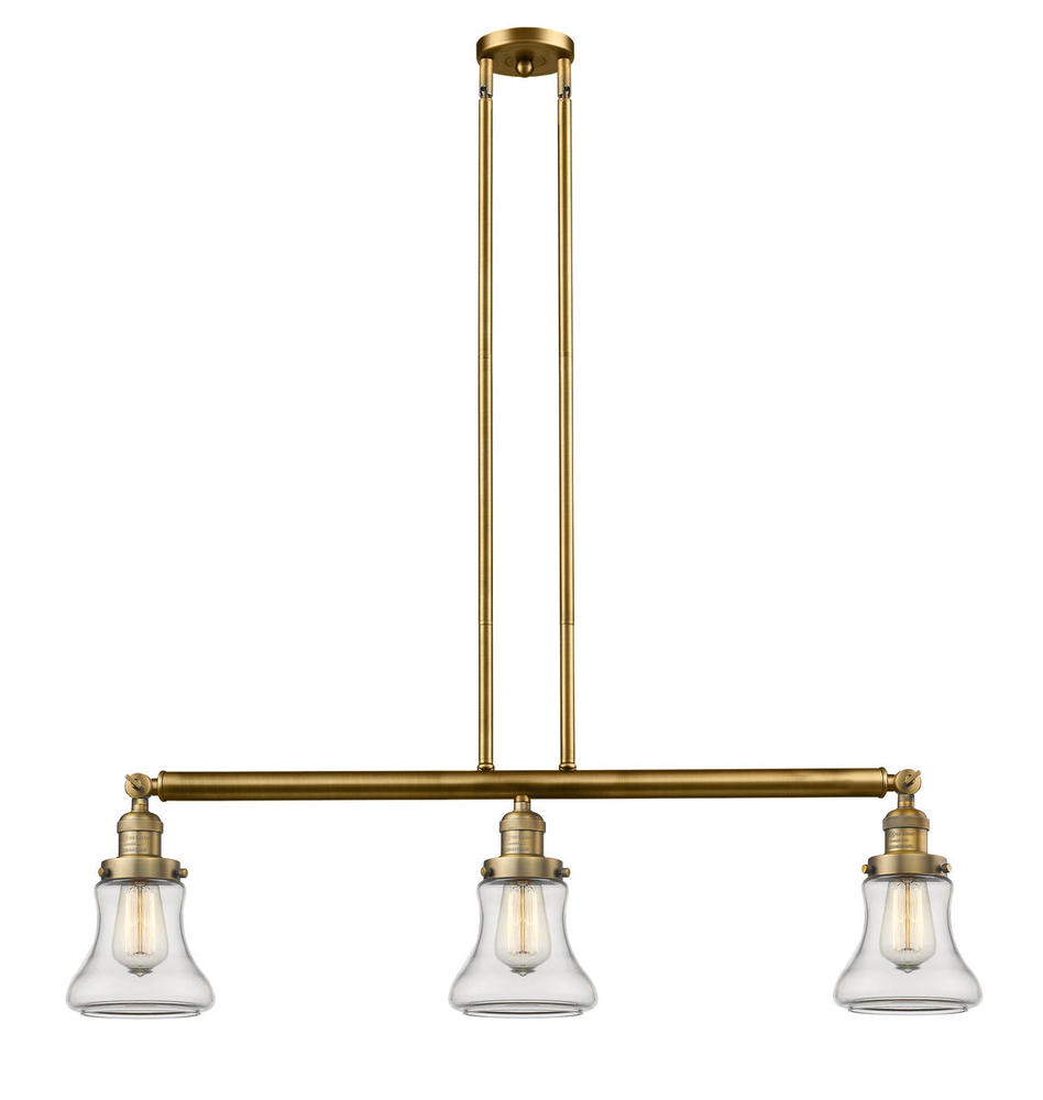 Bellmont - 3 Light - 39 inch - Brushed Brass - Stem Hung - Island Light