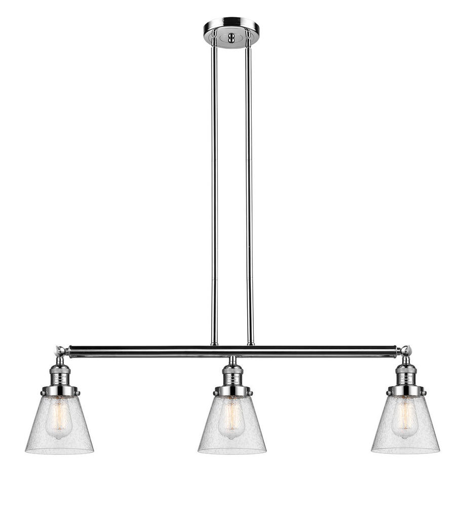 Cone - 3 Light - 39 inch - Polished Nickel - Stem Hung - Island Light