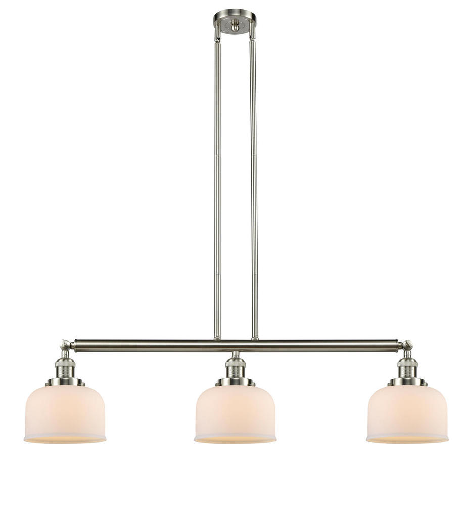 Bell - 3 Light - 41 inch - Brushed Satin Nickel - Stem Hung - Island Light