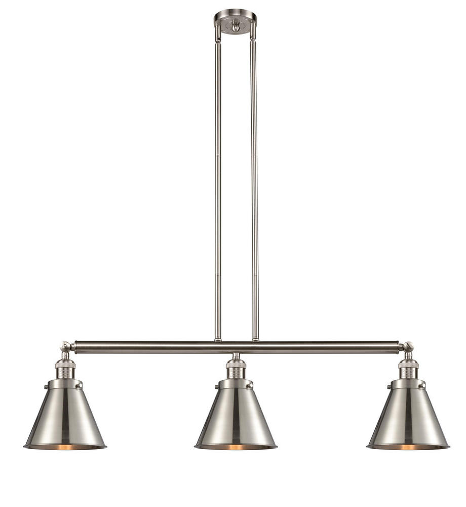 Appalachian - 3 Light - 40 inch - Brushed Satin Nickel - Stem Hung - Island Light