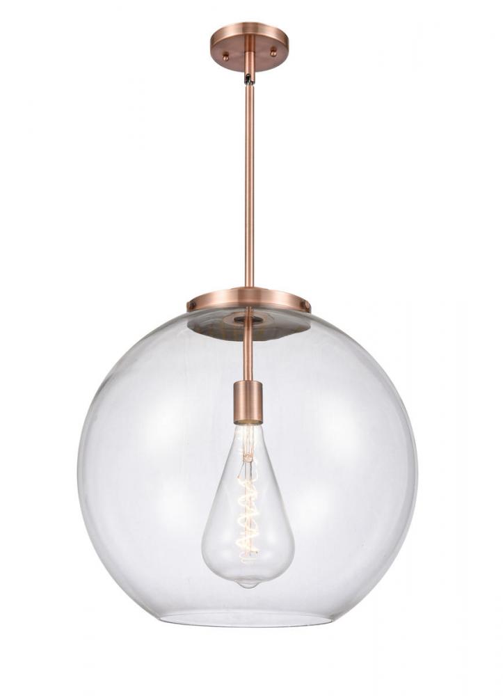 Athens - 1 Light - 18 inch - Antique Copper - Stem Hung - Pendant