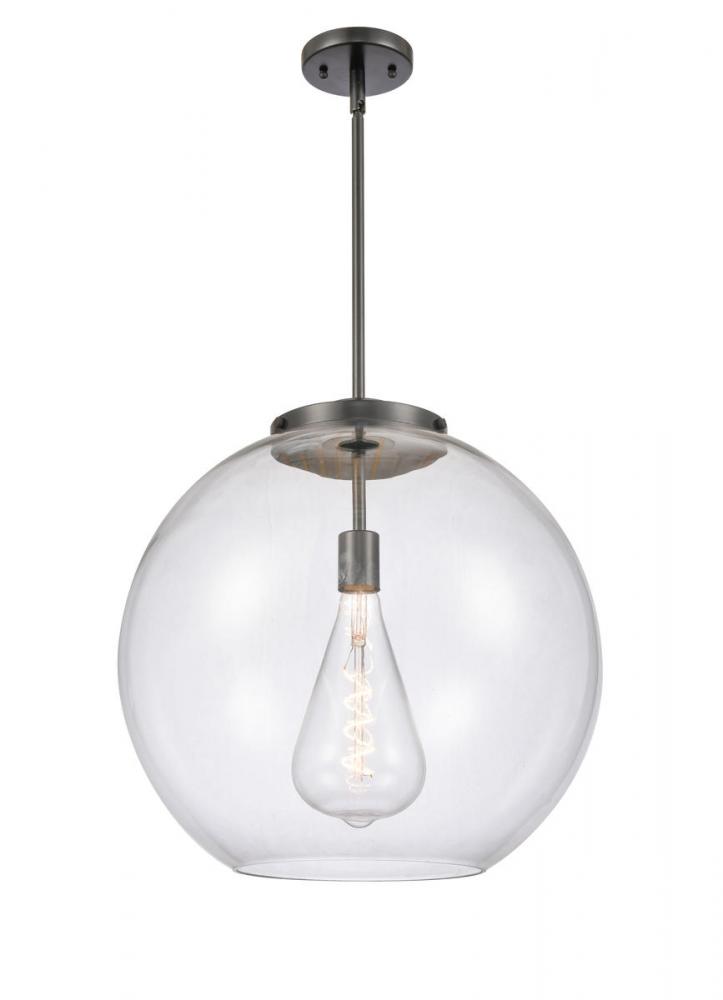 Athens - 1 Light - 18 inch - Matte Black - Stem Hung - Pendant