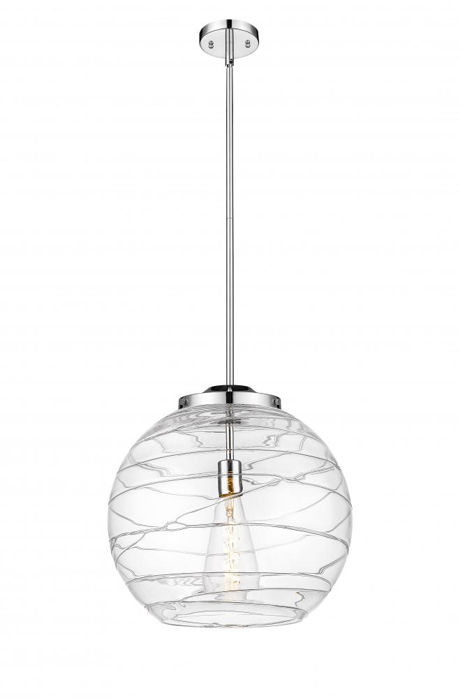 Athens Deco Swirl - 1 Light - 16 inch - Polished Chrome - Stem Hung - Pendant